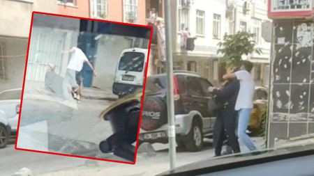 Sultangazi'de kan donduran olay kamerada! Annesini sokak ortasında tekme tokat dövdü