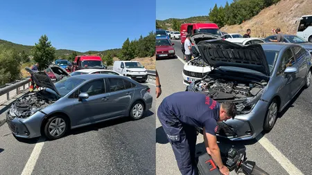 Aşırı sıcak asfaltı zift haline getirdi! Zincirleme kaza