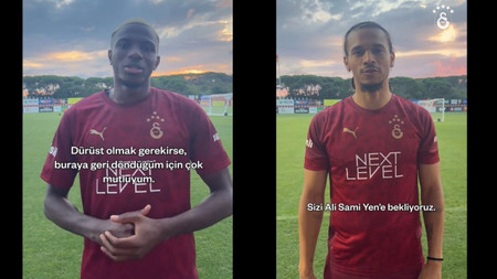 Osimhen ve Sane'den mesaj var: "Merhaba Galatasaray taraftarı! Sizi Ali Sami Yen'e bekliyoruz"
