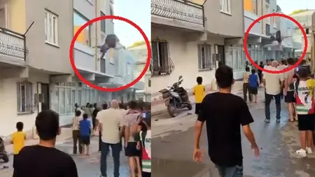 Önce çocuğunu attı, sonra kendisi atladı