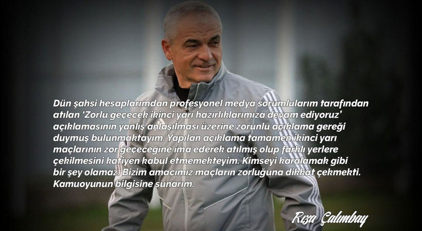 Rıza Çalımbay'dan 'Zorlu' açıklaması