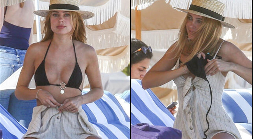 Kimberley Garner'ın bikini değiştirme taktiği