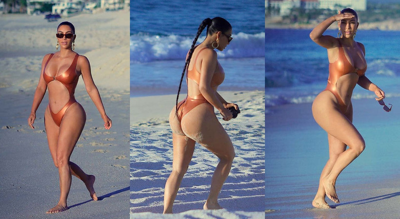 Kim Kardashian Meksika'da güneşin tadını çıkardı