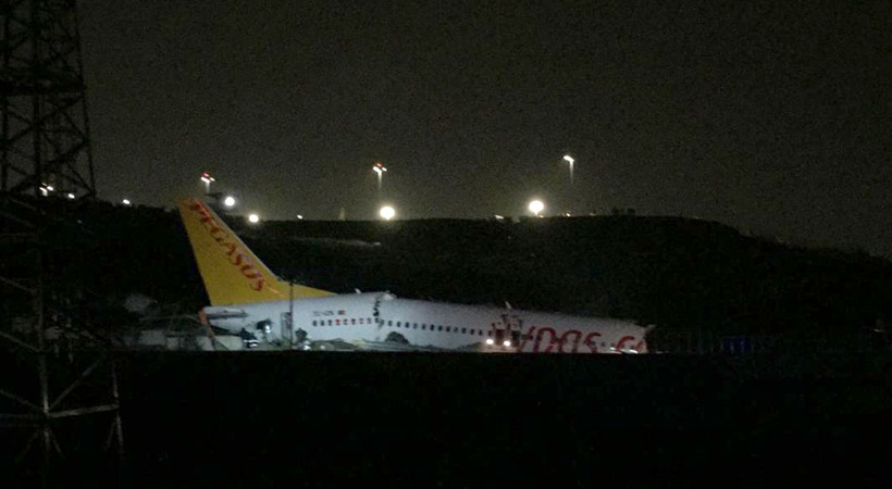 Sabiha Gökçen Havalimanı'nda yolcu uçağı pistten çıktı