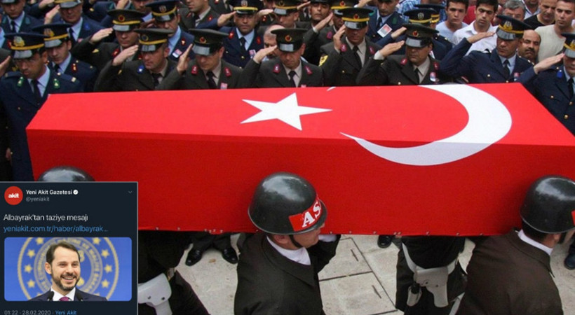 Yeni Akit'in şehit haberi için kullandığı 'gülümseyen Berat Albayrak' paylaşımına tepki yağdı!