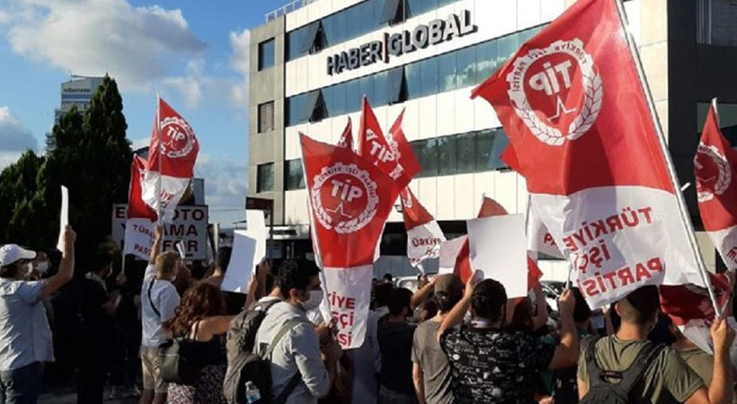 Haber Global önünde protesto
