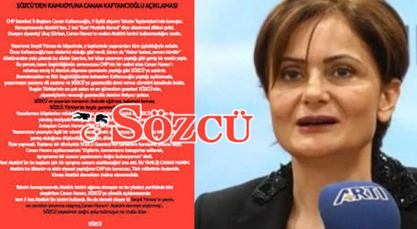 Sözcü'den Canan Kaftancıoğlu'na sert yanıt: Gazetecilik dersine ihtiyacımız yok
