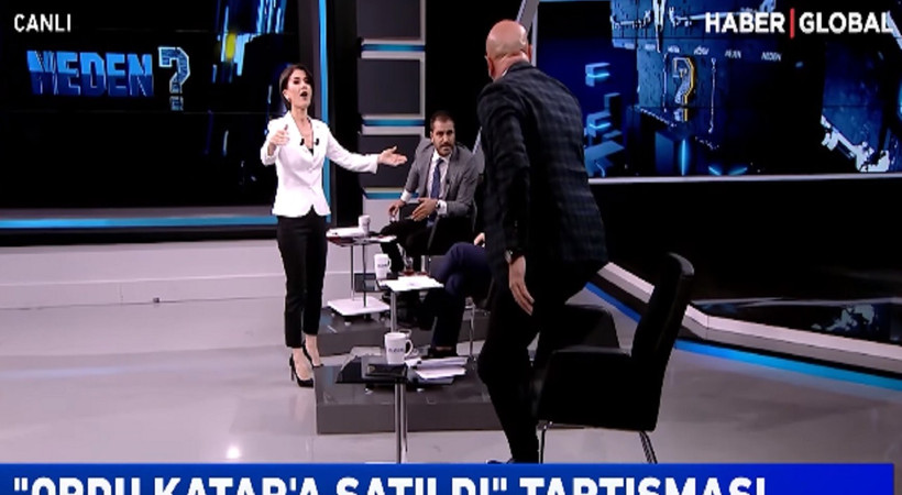 Canlı yayında sert tartışma! Üzerine yürüdü