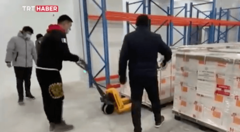 Çin’deki Sinovac deposu ilk kez TRT Haber tarafından görüntülendi