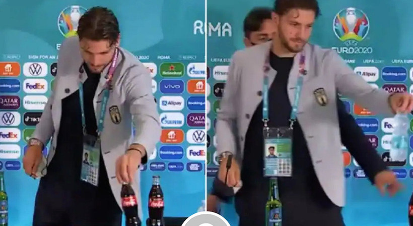 Euro 2020'de futbolcuların Coca Cola'ya tepksi sürüyor