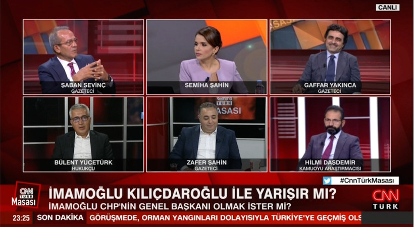 Türkiye cayır cayır yanarken CNN Türk ekranlarında İmamoğlu'nun CHP Genel Başkanlığı'na aday olup olmayacağı tartışıldı...