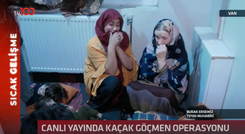 Kaçak göçmen operasyonu tv100 canlı yayınında!