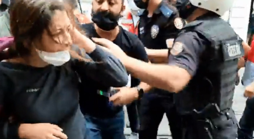 Taksim'deki müdahalede polisten kadın eylemciye hakaret