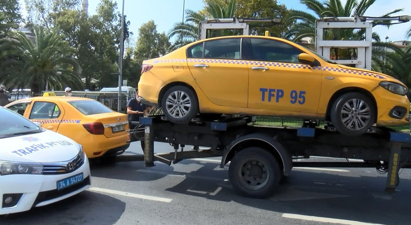 Aksaray'da taksi denetimi; 4 araç trafikten men edildi