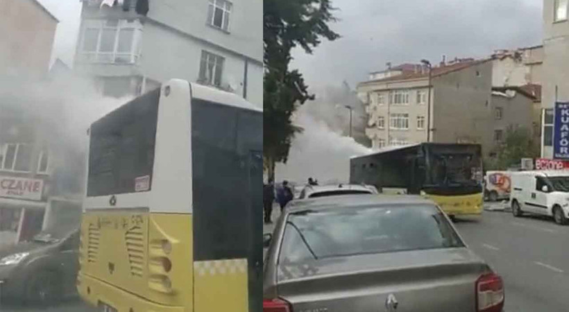 Üsküdar'da otobüsten çıkan dumanlara aldırış etmedi yoluna devam etti