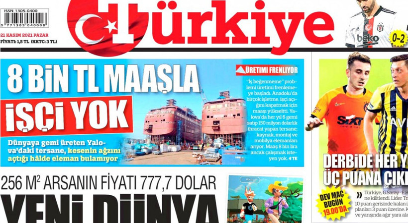 Türkiye gazetesi '8 bin TL maaşla çalışacak işçi yok' manşeti attı. Ekonomist Mustafa Sönmez ve Barış Yarkadaş çıldırdı