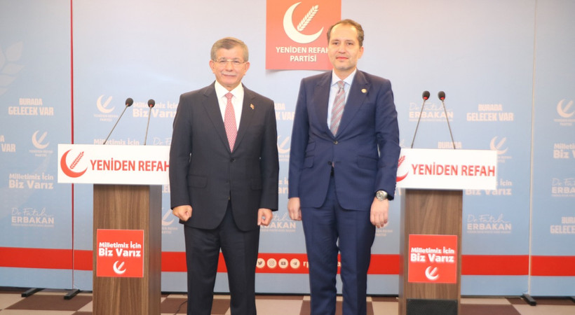 Gelecek Partisi Genel Başkanı Ahmet Davutoğlu, Yeniden Refah Partisi Genel Başkanı Fatih Erbakan'ı ziyaret etti