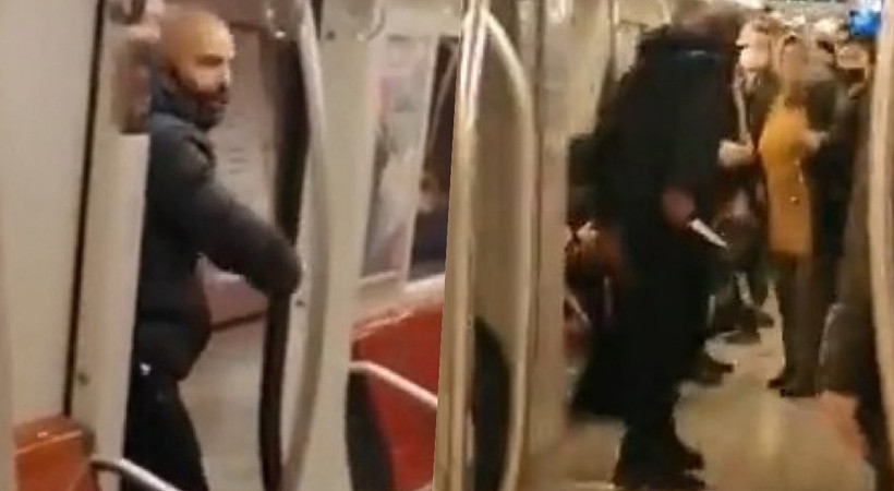 Kadıköy metrosunda dehşet anları! Tartıştığı kadına bıçak çekti