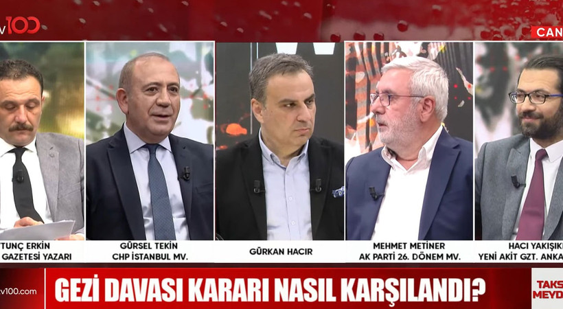 Tv100'de yayınlanan Taksim Meydanı programında Gezi Parkı konuşuldu. Canlı yayında Gürsel Tekin ve Mehmet Metiner arasında FETÖ tartışması yaşandı