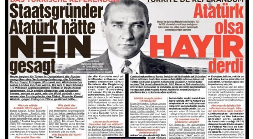 Alman Bild gazetesinden Atatürk manşeti: Yaşasaydı 'Hayır' derdi
