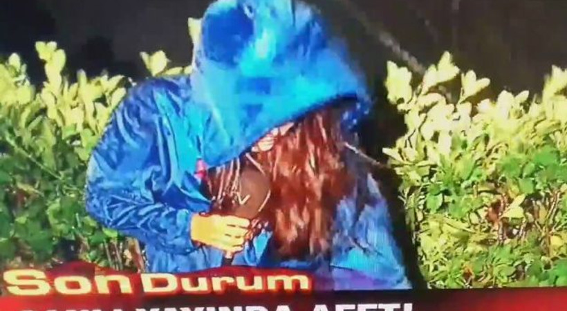 atv muhabirinin dolu ve yağmur ile imtihanı!