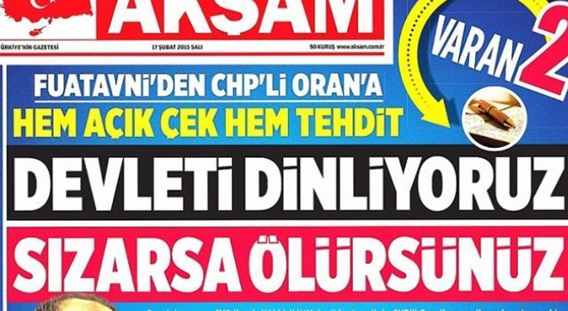 Akşam'ın yeni genel yayın yönetmeni için 'hayırlı olsun' yazısı!