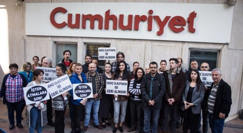 Cumhuriyet gazetesi önünde protesto!