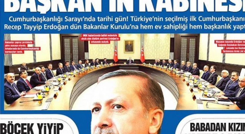 Hükümet yanlısı medya, başkanlık dönemini manşetten ilan etti!
