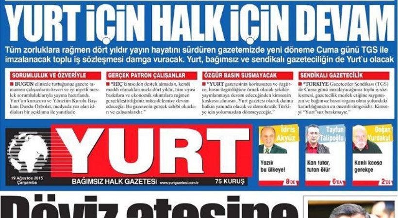 İstifa depremiyle sarsılan Yurt gazetesi hangi manşetle çıktı, yoluna nasıl devam edecek?