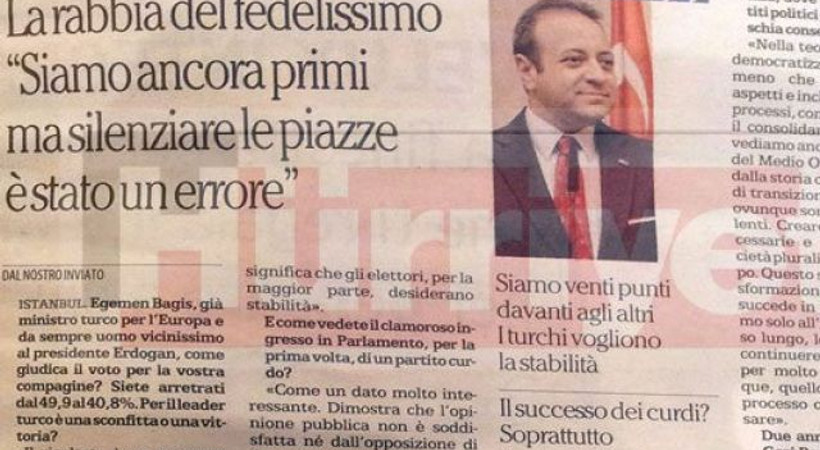 İtalyan gazeteciden 'Egemen Bağış' açıklaması!