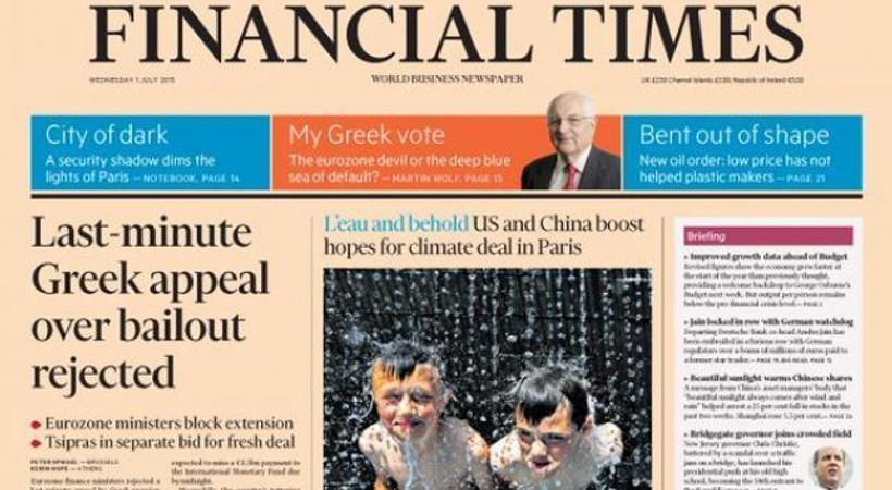 Herkes ne olacağını bekliyor! Financial Times'ın Yunanistan haberi, dünya gündemini sarstı!