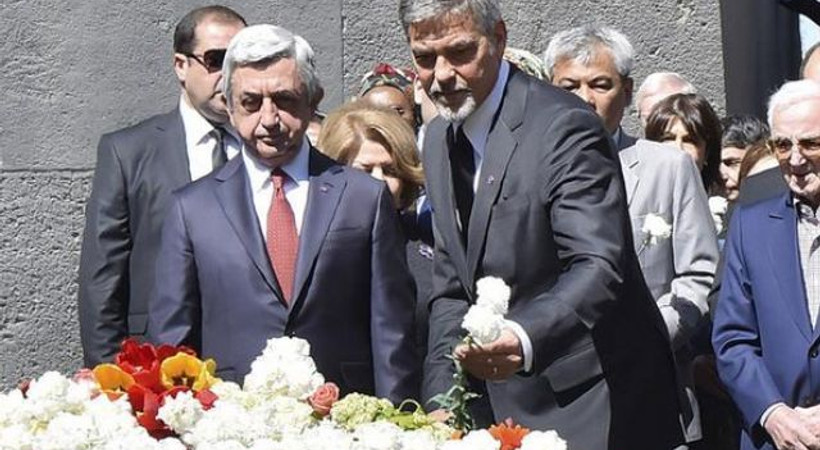 George Clooney Erivan'da 24 Nisan törenine katıldı