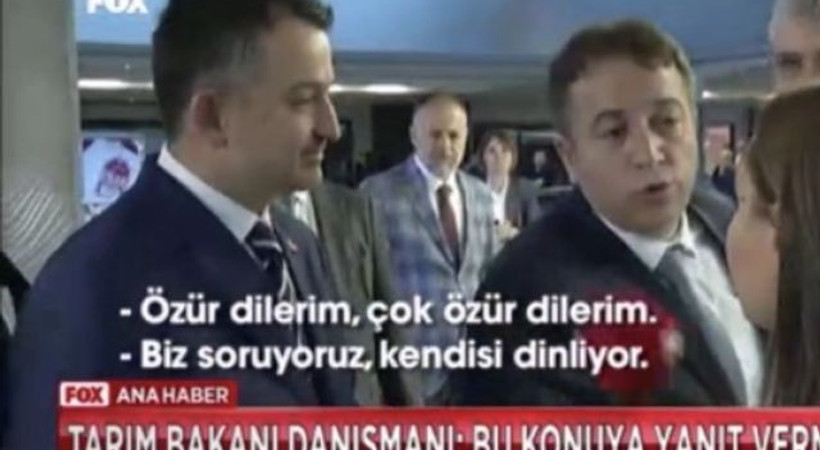 Bakanın danışmanı FOX muhabirini böyle engelledi!