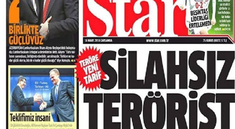 Star manşetten duyurdu: 'Haber ve köşe yazıları da artık terör kapsamına alınabilecek!'