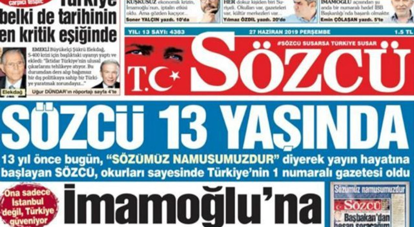 Sözcü Gazetesi 13. yaşını kutluyor!