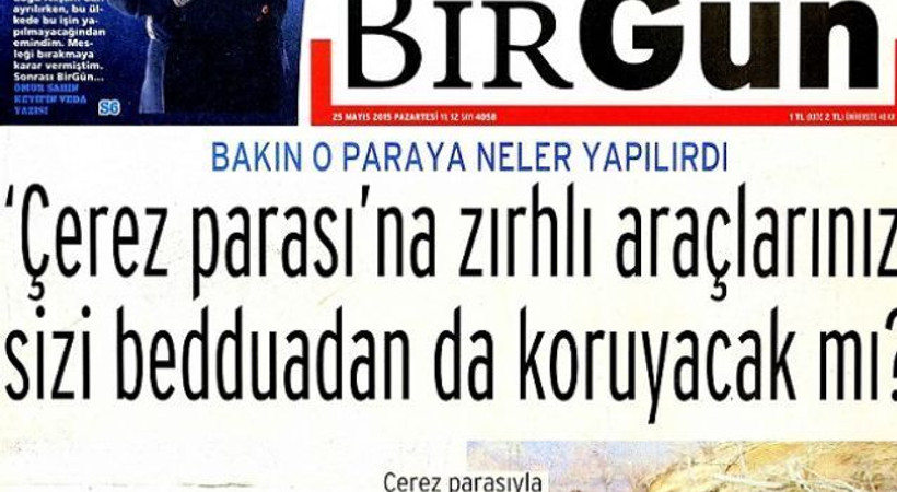 Bu yazısıyla BirGün'e veda etti!
