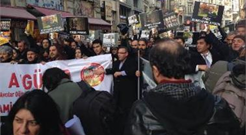 Meslektaşları Bünyamin Aygün için Tünel'den Taksim'e yürüdü!