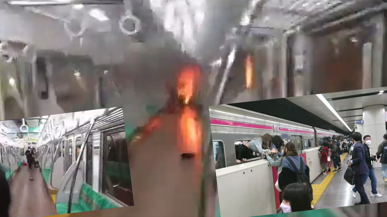 Trende bıçaklı ve asitli saldırı: Joker kostümü ile dehşet... Treni ateşe verdi