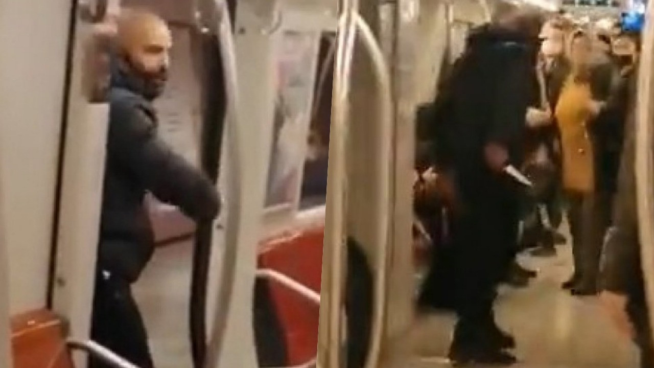 Kadıköy metrosunda dehşet anları! Tartıştığı kadına bıçak çekti