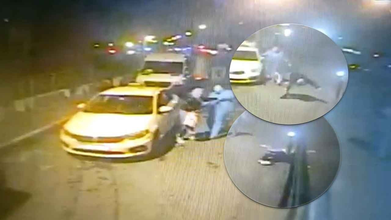 İstanbul'da bir taksici müşterisini ölüme itti. Taksi ücreti yüzünden müşteriyle tartışan taksi şoförü kadını yola attı. Müşteri otobüsün altında kalmaktan son anda kurtuldu