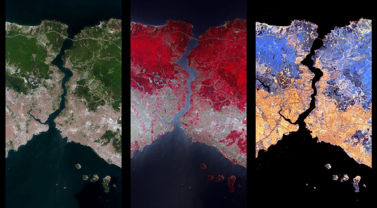İstanbul Boğazı böyle görüntülendi. Almanya Uzay Ajansı DLR İstanbul Boğazı'nı görüntüledi. Boğazdaki  ‘klorofil yoğunluğu’ dikkat çekti - Resim: 1